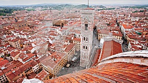 From Florence Duomo looking toward giottoÃ¢â¬â¢s campanile photo